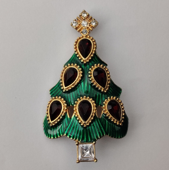 Vintage Signed Monet Christmas Tree Brooch - Picture 13 of 15